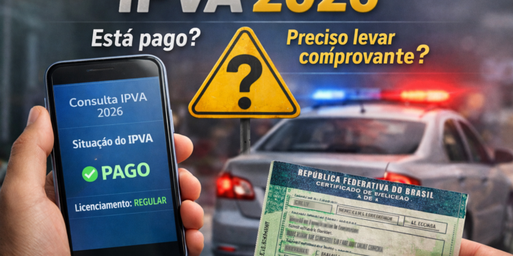 IPVA 2026: onde consultar se está pago e preciso andar com comprovante no carro?