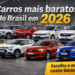 Carros mais baratos do Brasil em 2026: veja os 10 modelos e como escolher o melhor custo-benefício